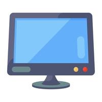 un diseño de icono plano de monitor lcd vector