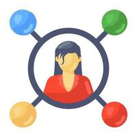Icon of networking in flat design vector