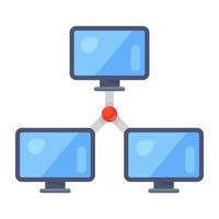 Icon of networking in flat design vector