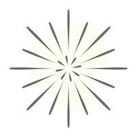 Sunlight pattern icon of line style, bursting tattoo vector