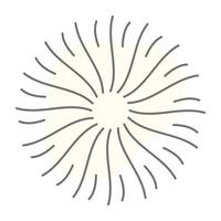 Sunlight pattern icon of line style, bursting tattoo vector