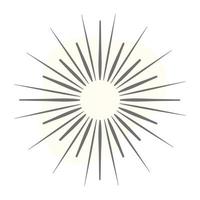 Sunlight pattern icon of line style, bursting tattoo vector