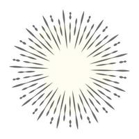 Sunlight pattern icon of line style, bursting tattoo vector