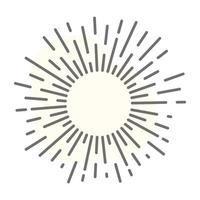 Sunbeam icon of linear style, sunshine bursting pattern vector