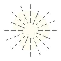 Sunbeam icon of linear style, sunshine bursting pattern vector