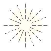 Sunbeam icon of linear style, sunshine bursting pattern vector