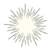 Sunbeam icon of linear style, sunshine bursting pattern vector