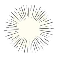 Line art of sun rays, sunbrusting tattoo vector