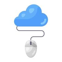 Cloud with mouse showcasing online cloud icon vector