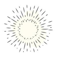 Sunlight pattern icon of line style, bursting tattoo vector