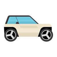 Vintage car icon of flat style, retro transport vector