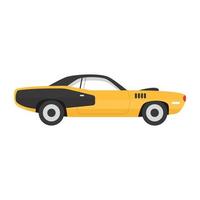 Vintage car icon of flat style, retro transport vector