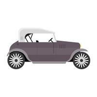 Vintage car icon of flat style, retro transport vector