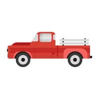 Vintage car icon of flat style, retro transport vector