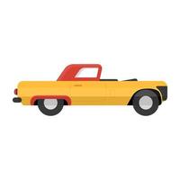 Vintage car icon of flat style, retro transport vector