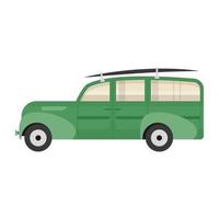 Vintage automobile icon of flat style, retro transport vector