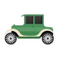 icono de automóvil antiguo de estilo plano, transporte retro vector