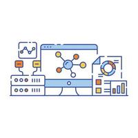 Data analytics flat illustration design, editable vector