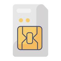 Sd card storage in flat vector style, memory card