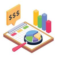 An increase profit chart isometric icon design vector