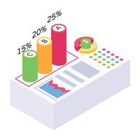 icono de la pila de documentos comerciales en un diseño isométrico moderno vector