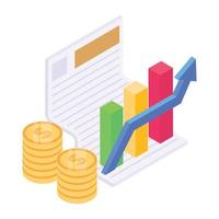 Trendy isometric icon of finance report vector