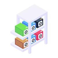 Datacenter in isometric style icon, editable vector