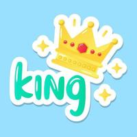 A king crown flat sticker vector