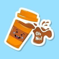 A coffee spill flat vector download