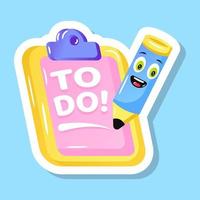 A todo list flat sticker, editable design vector