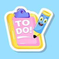 A todo list flat sticker, editable design vector