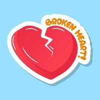 A broker heart flat sticker in gradient design vector