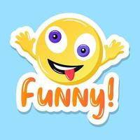 A funny emoji sticker in flat design vector