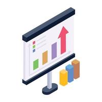 A data growth icon in isometric design vector