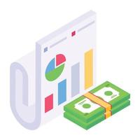 An icon of business documentation in isometric design vector