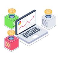A bitcoin servers isometric icon design vector