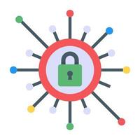 Cyber security in flat icon, editable vector