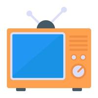 icono de moda plana de televisión vector