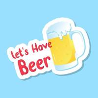 Alcoholic beverage, beer mug flat design vector