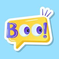 Boo, message bubble sticker vector