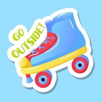 Roller skate, go outside concept flat vector