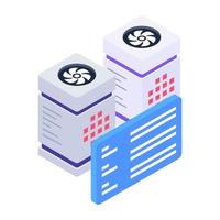 Icon of server content in isometric style vector