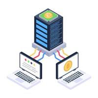 A data display icon in isometric design vector