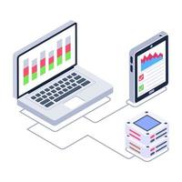 Icon of big data in isometric design vector