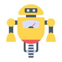 robot en icono plano, vector editable