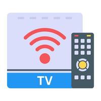 Trendy flat icon of smart tv box vector