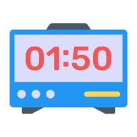 Digital alarm clock in flat icon, editable vector