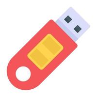 External data storage, universal serial bus icon in modern flat style vector