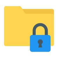 Folder security flat trendy editable icon vector