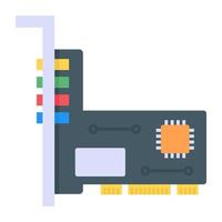 Expansion card icon, flat vector design.